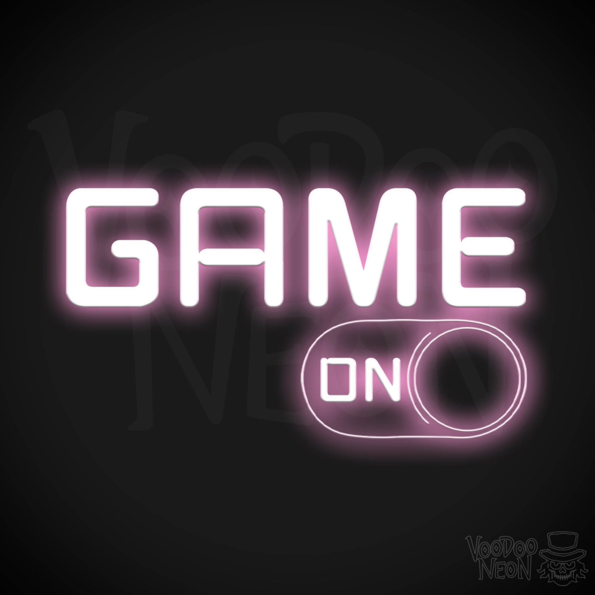 Game On Neon Sign - Neon Game On Sign - LED Wall Art - Color Light Pink