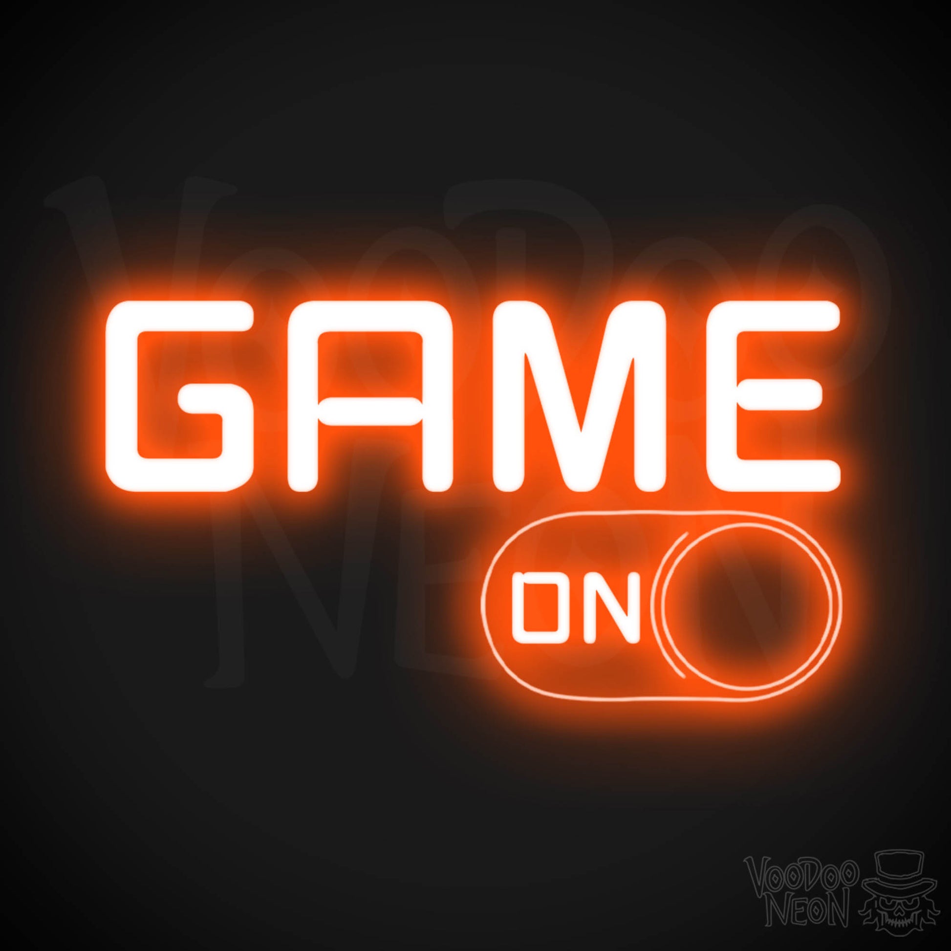 Game On Neon Sign - Neon Game On Sign - LED Wall Art - Color Orange