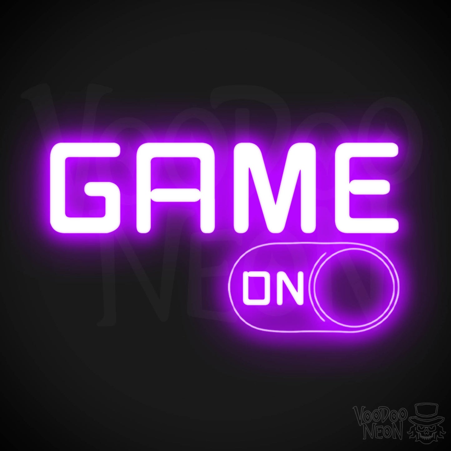 Game On Neon Sign - Neon Game On Sign - LED Wall Art - Color Purple