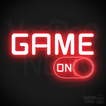 Game On Neon Sign - Neon Game On Sign - LED Wall Art - Color Red