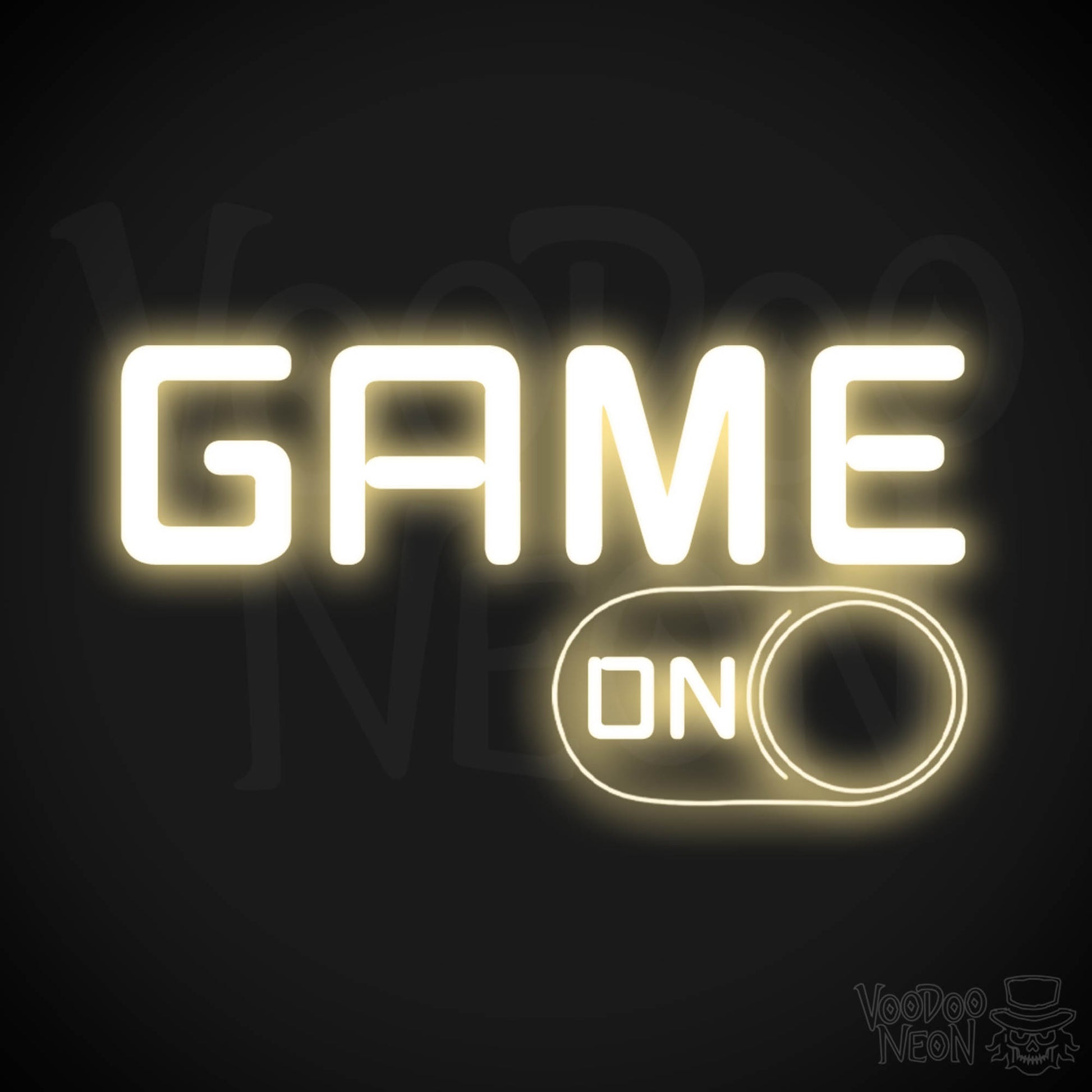 Game On Neon Sign - Neon Game On Sign - LED Wall Art - Color Warm White