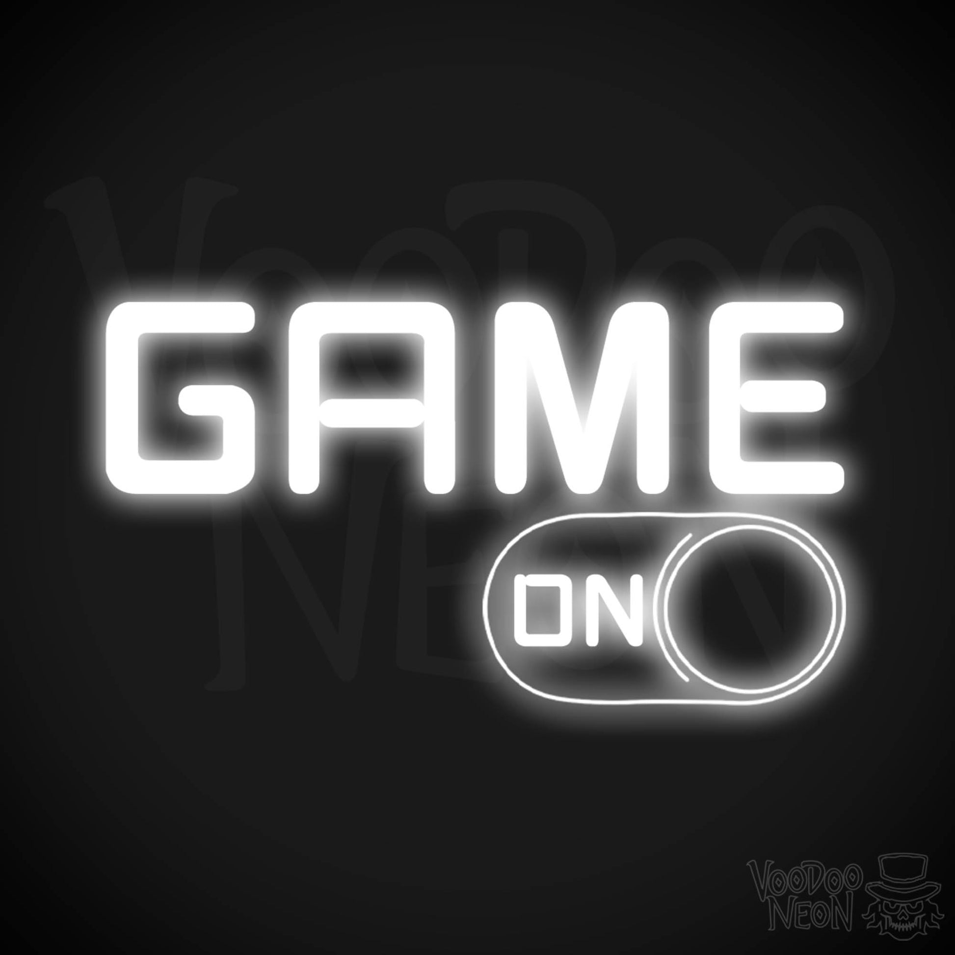 Game On Neon Sign - Neon Game On Sign - LED Wall Art - Color White