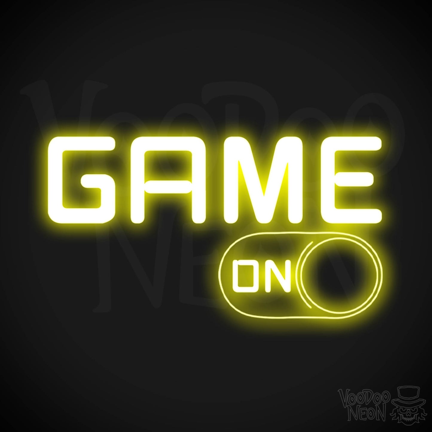 Game On Neon Sign - Neon Game On Sign - LED Wall Art - Color Yellow