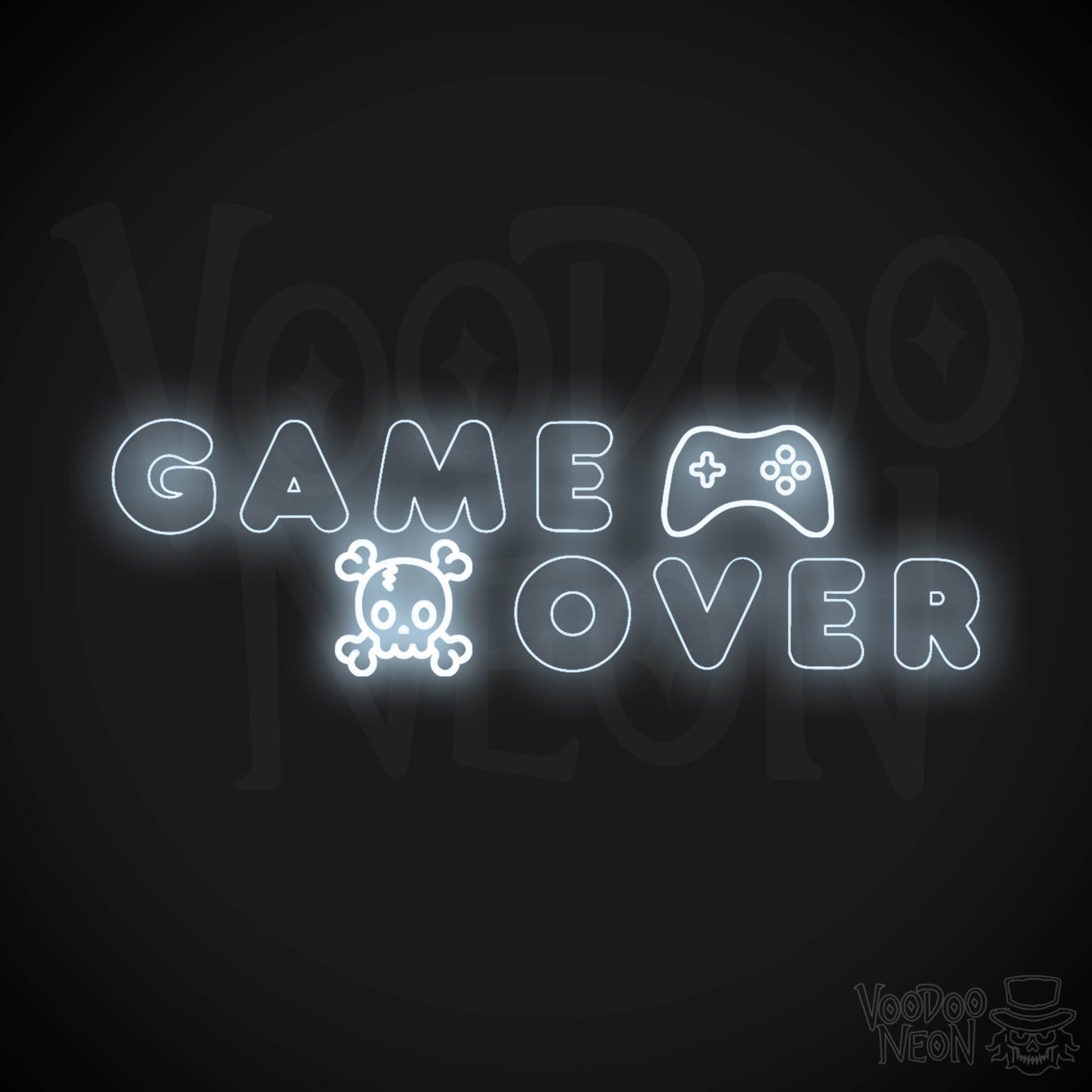 Game Over Neon Sign - Neon Game Over Sign - LED Sign - Color Cool White