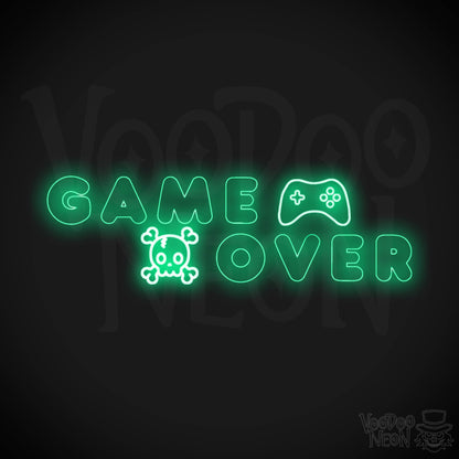 Game Over Neon Sign - Neon Game Over Sign - LED Sign - Color Green