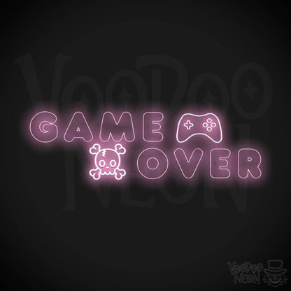 Game Over Neon Sign - Neon Game Over Sign - LED Sign - Color Light Pink