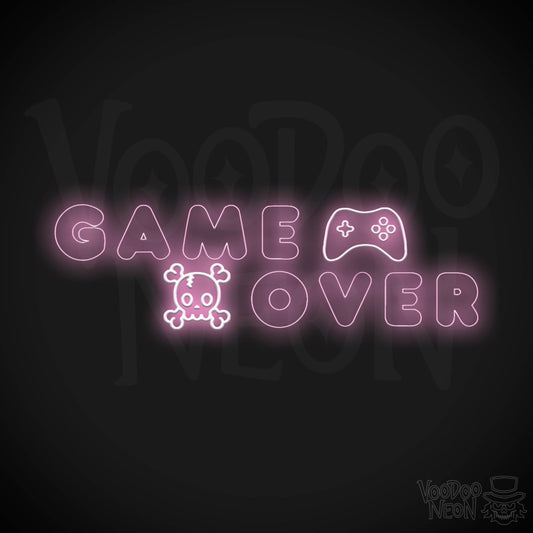 Game Over Neon Sign - Neon Game Over Sign - LED Sign - Color Light Pink