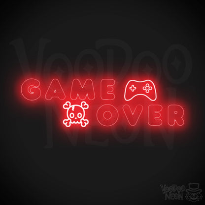 Game Over Neon Sign - Neon Game Over Sign - LED Sign - Color Red