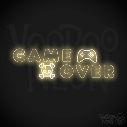 Game Over Neon Sign - Neon Game Over Sign - LED Sign - Color Warm White