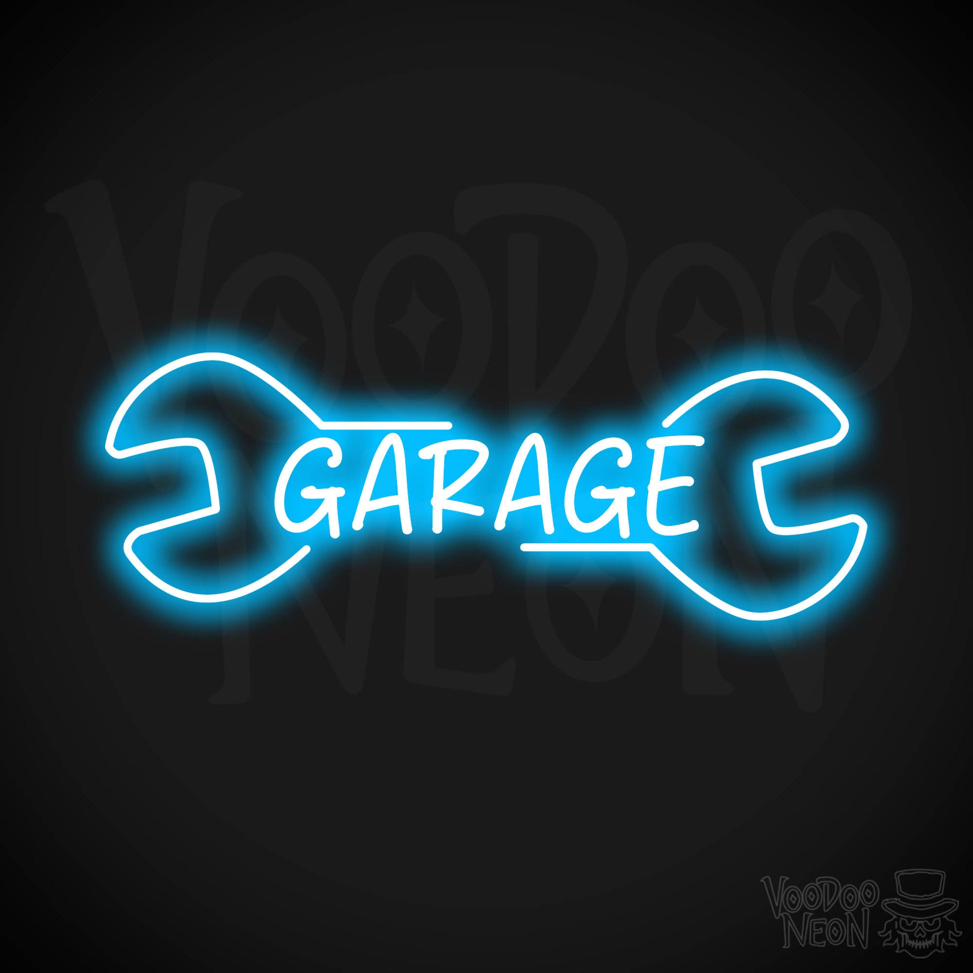 Garage Neon Sign - Dark Blue