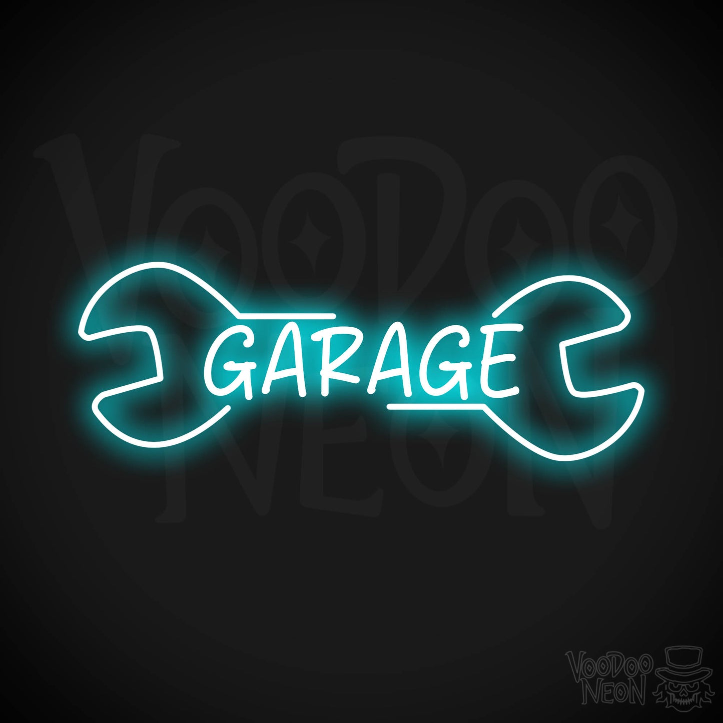 Garage Neon Sign - Ice Blue