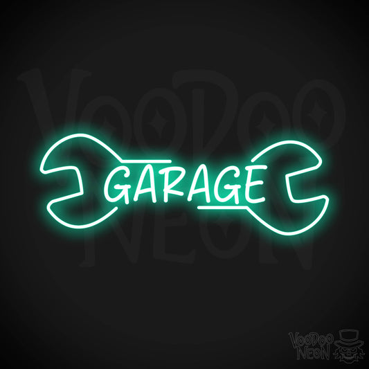 Garage Neon Sign - Light Green