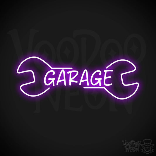 Garage Neon Sign - Purple