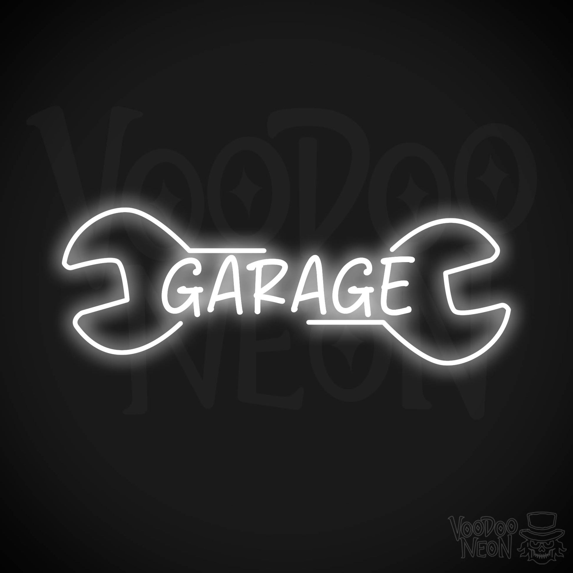 Garage Neon Sign - White