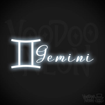 Gemini Neon Sign - Neon Gemini Sign - Gemini Symbol - Neon Wall Art - Color Cool White