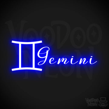 Gemini Neon Sign - Neon Gemini Sign - Gemini Symbol - Neon Wall Art - Color Dark Blue