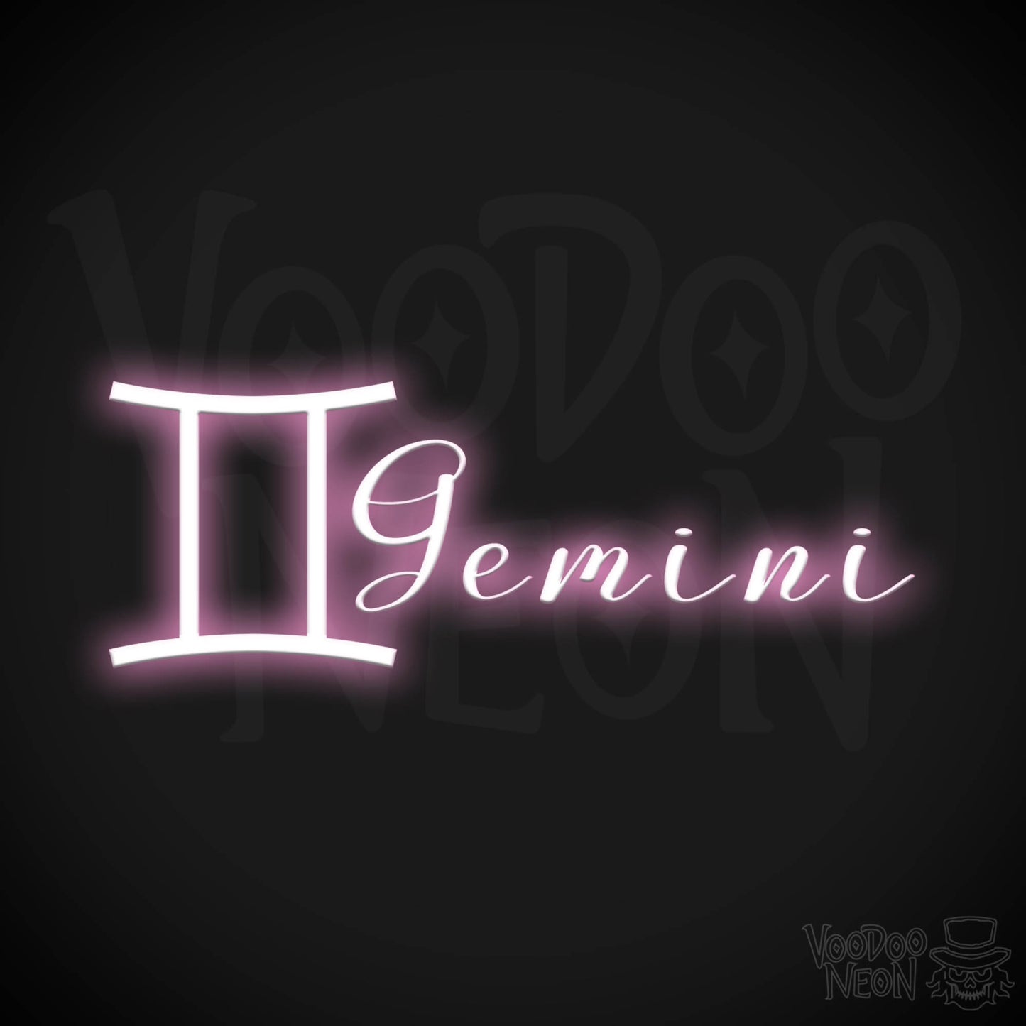 Gemini Neon Sign - Neon Gemini Sign - Gemini Symbol - Neon Wall Art - Color Light Pink