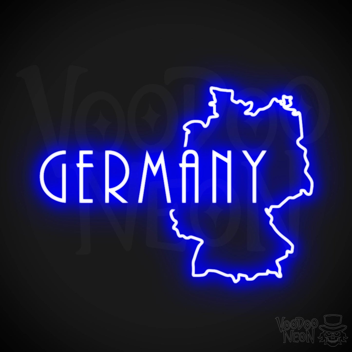 Germany Neon Sign - Neon Germany Sign - LED Sign - Color Dark Blue