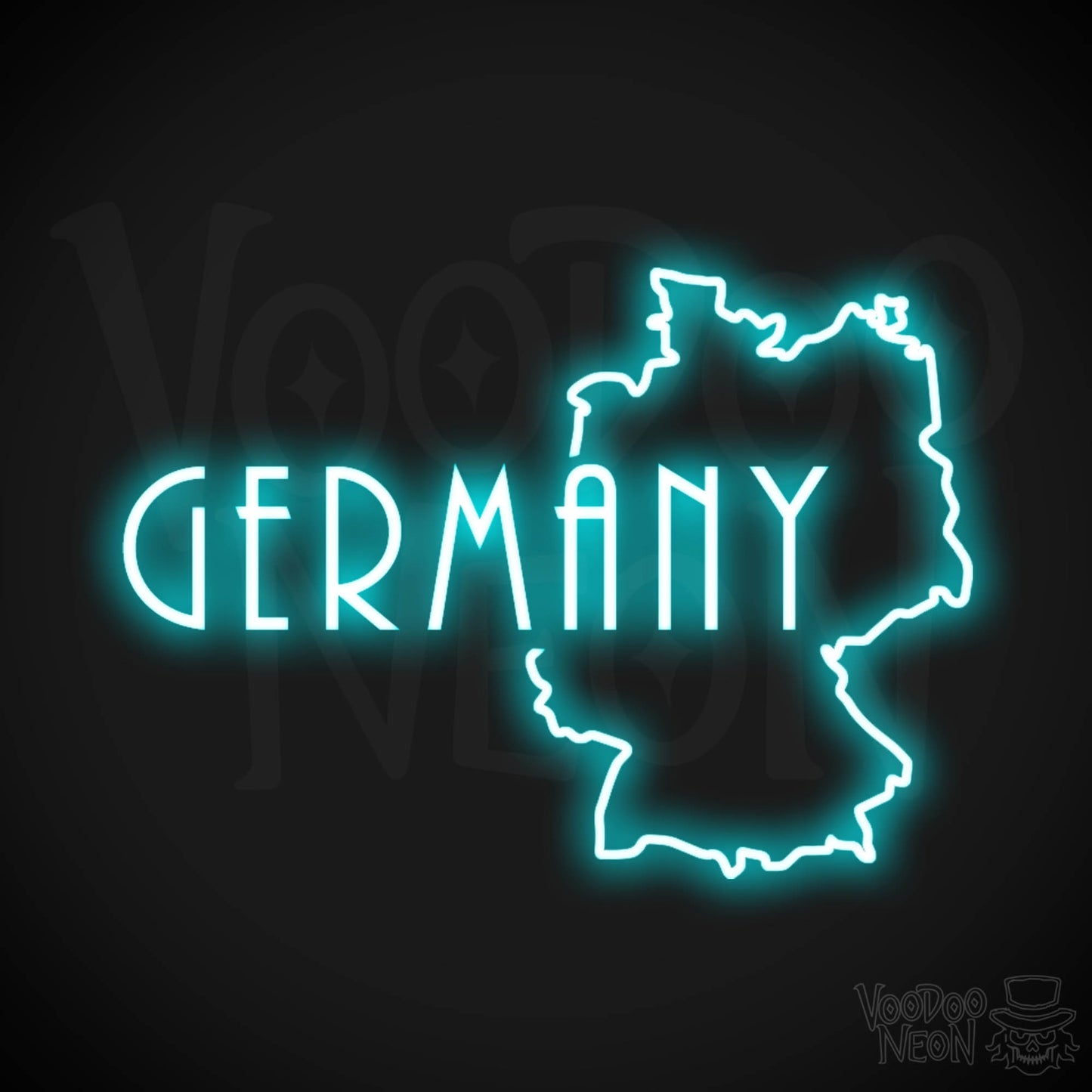 Germany Neon Sign - Neon Germany Sign - LED Sign - Color Ice Blue