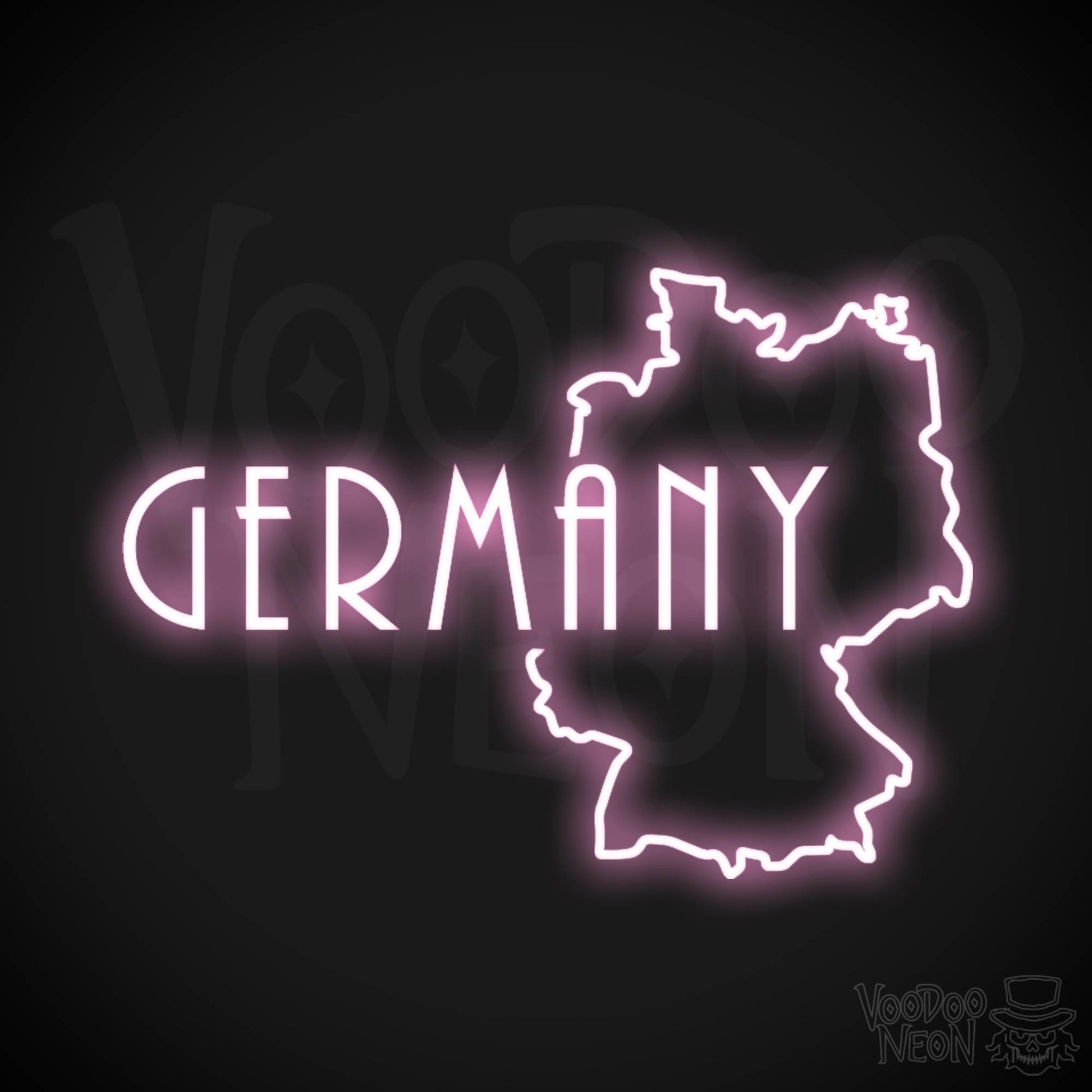 Germany Neon Sign - Neon Germany Sign - LED Sign - Color Light Pink