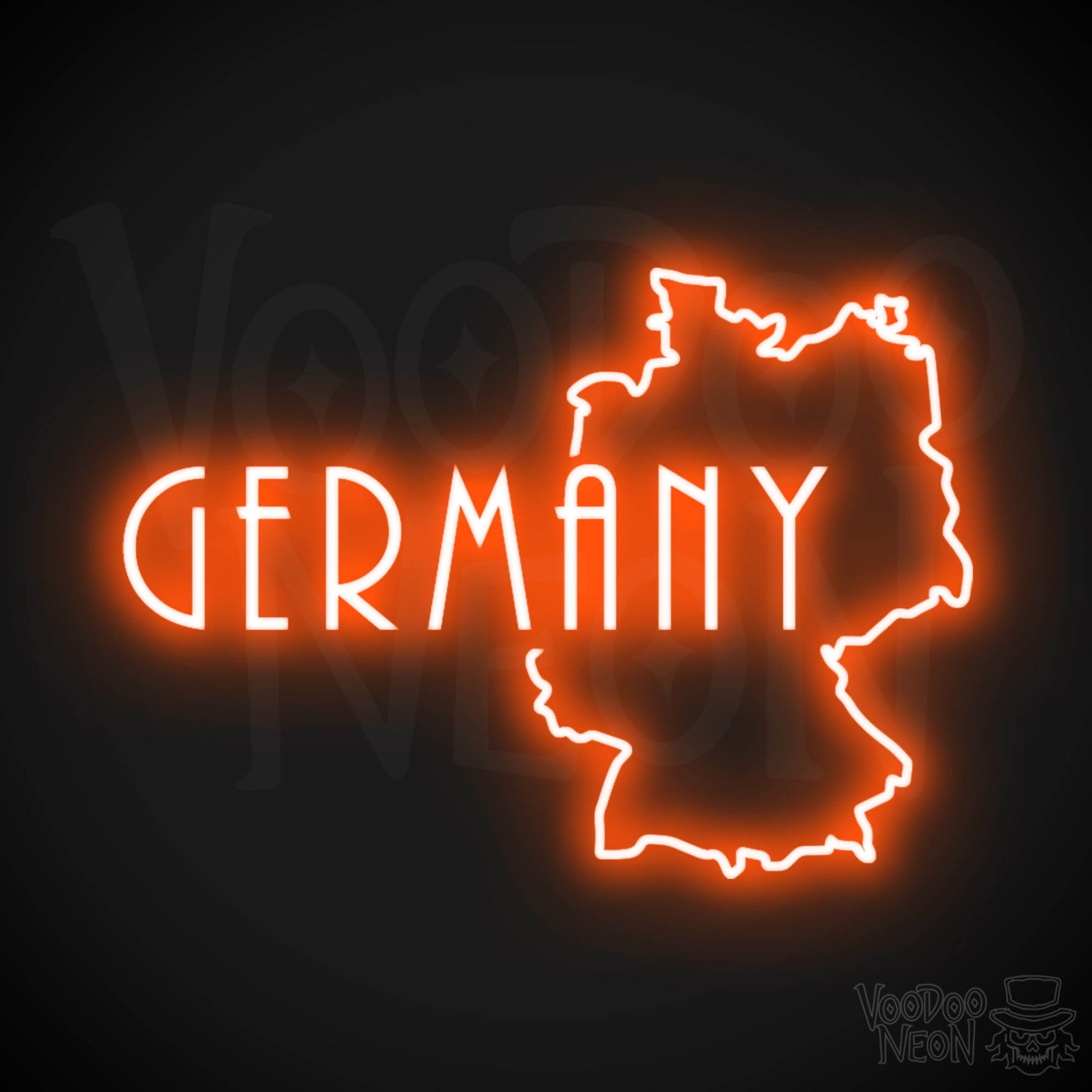 Germany Neon Sign - Neon Germany Sign - LED Sign - Color Orange