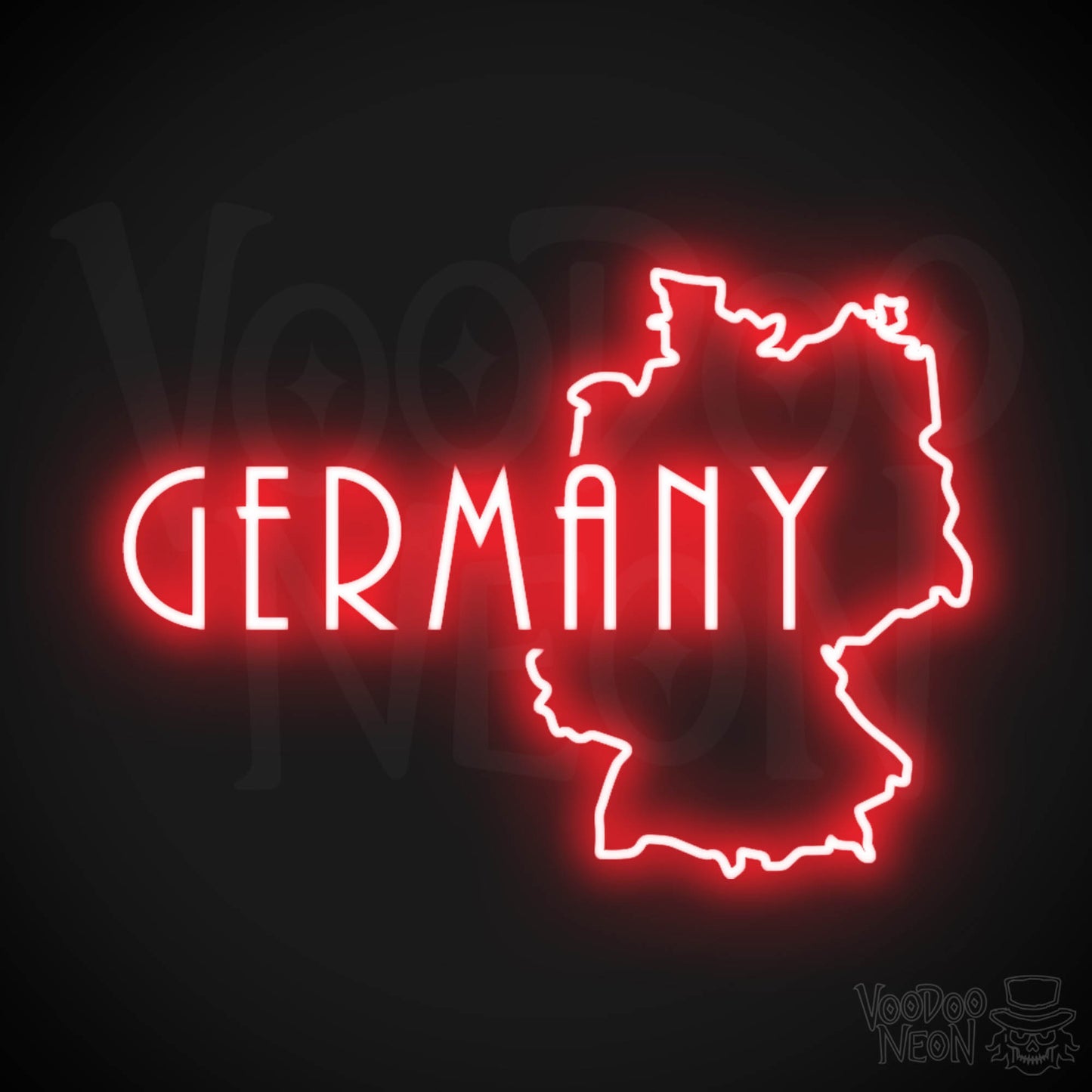Germany Neon Sign - Neon Germany Sign - LED Sign - Color Red