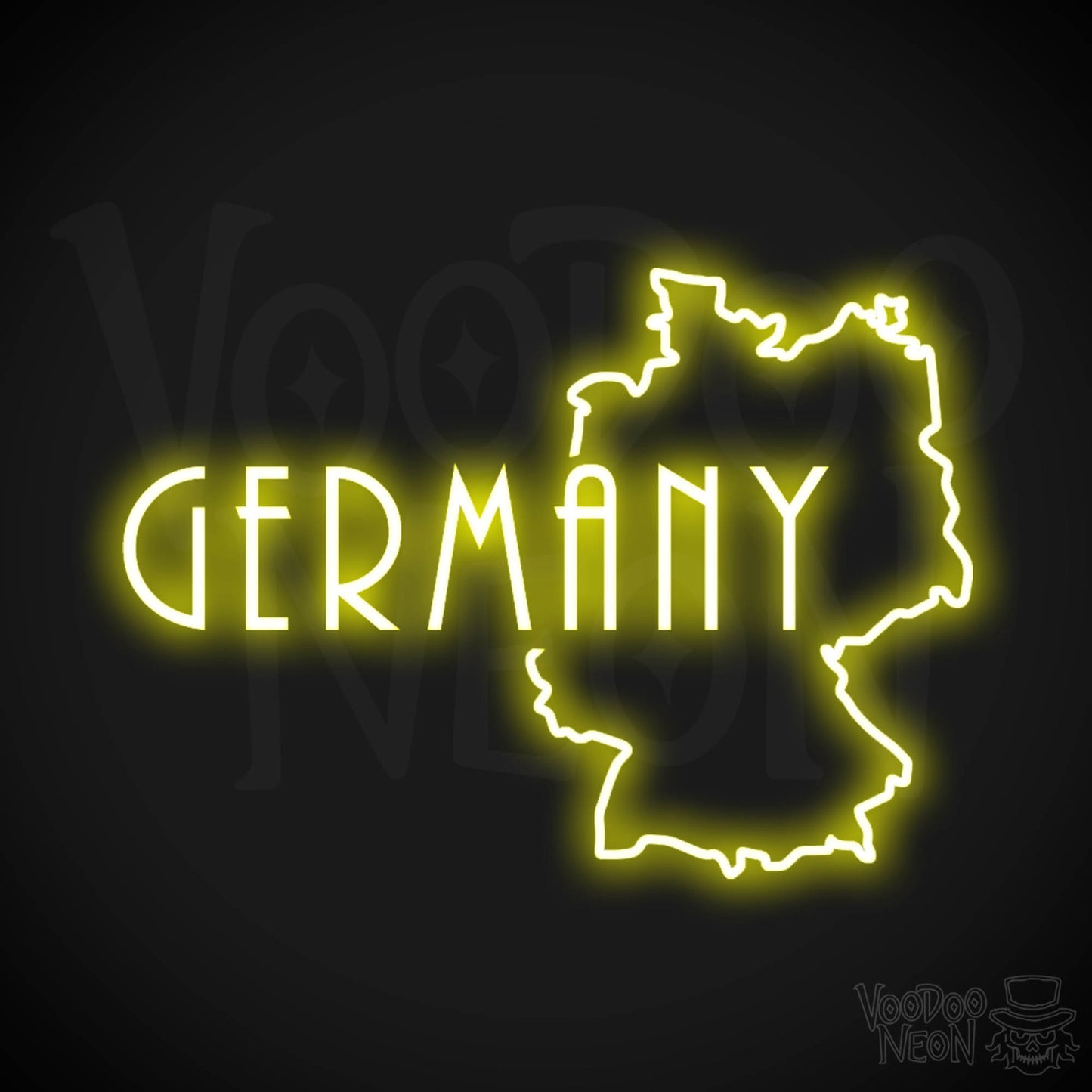 Germany Neon Sign - Neon Germany Sign - LED Sign - Color Yellow