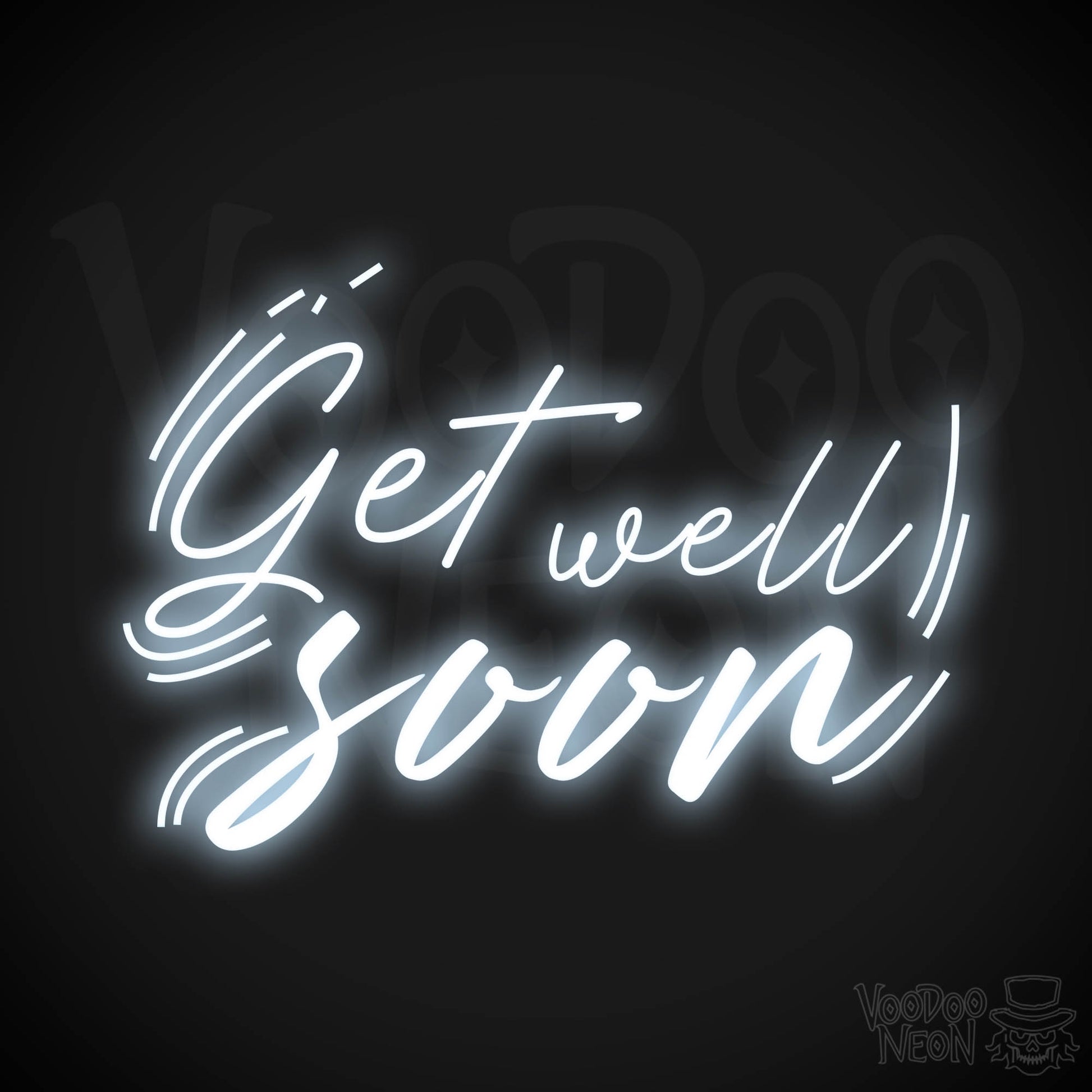 Get Well Soon Neon Sign - Neon Get Well Soon Sign - Speedy Recovery Quote Sign - Color Cool White