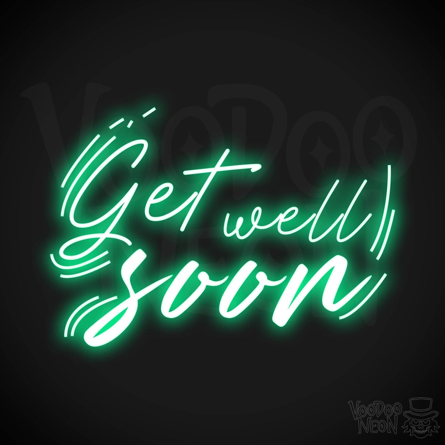 Get Well Soon Neon Sign - Neon Get Well Soon Sign - Speedy Recovery Quote Sign - Color Green