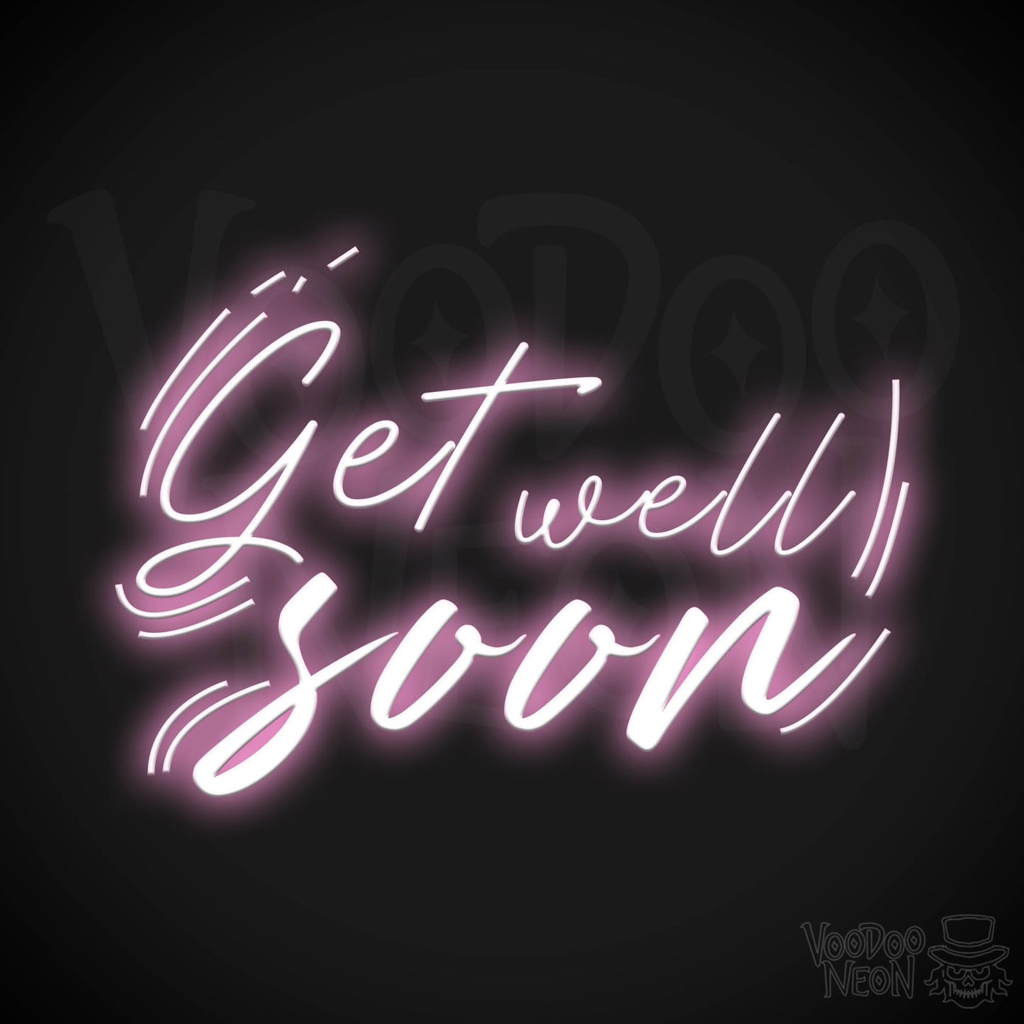 Get Well Soon Neon Sign - Neon Get Well Soon Sign - Speedy Recovery Quote Sign - Color Light Pink