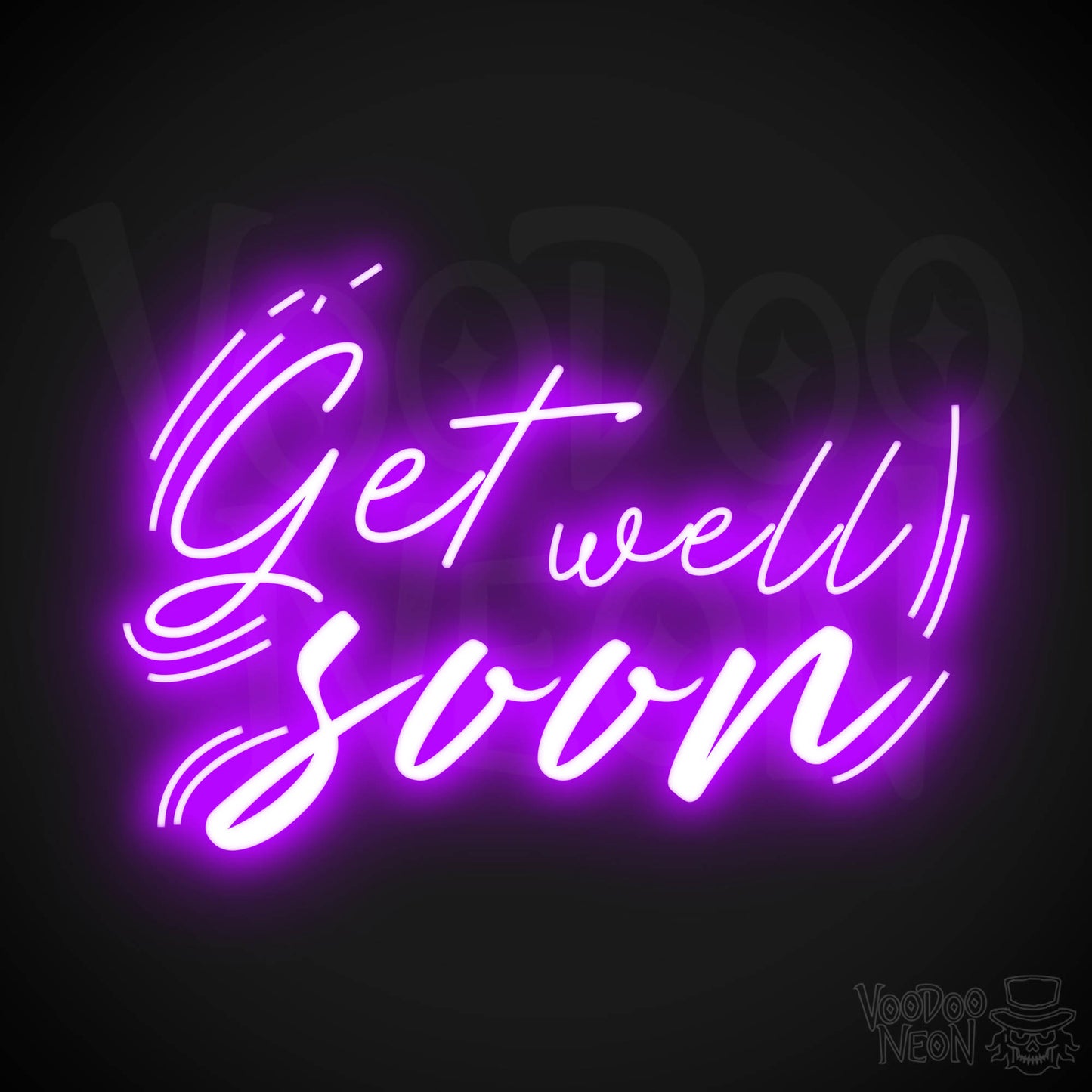 Get Well Soon Neon Sign - Neon Get Well Soon Sign - Speedy Recovery Quote Sign - Color Purple
