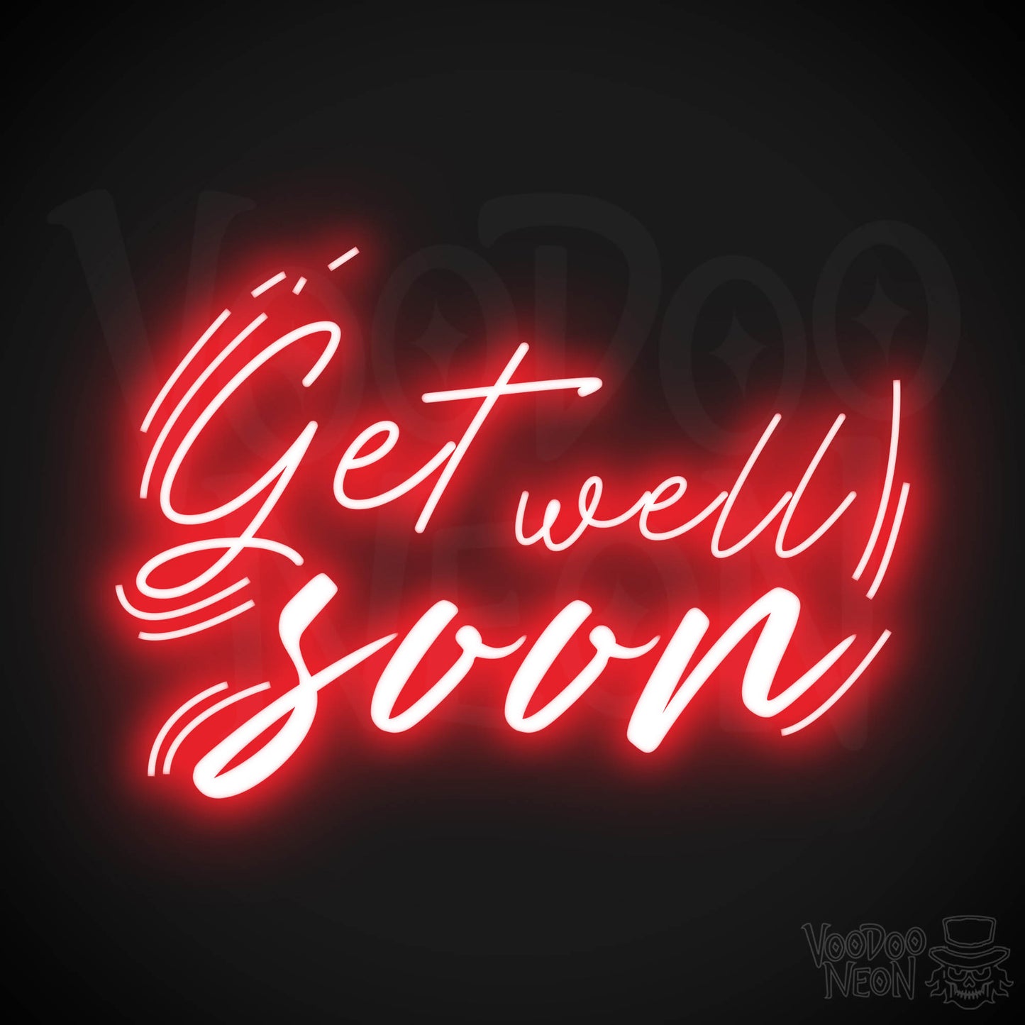 Get Well Soon Neon Sign - Neon Get Well Soon Sign - Speedy Recovery Quote Sign - Color Red