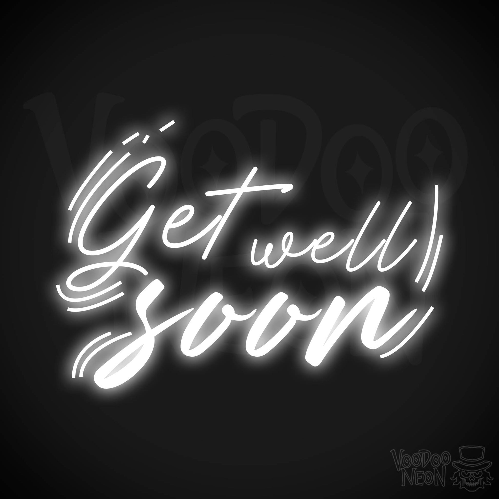 Get Well Soon Neon Sign - Neon Get Well Soon Sign - Speedy Recovery Quote Sign - Color White