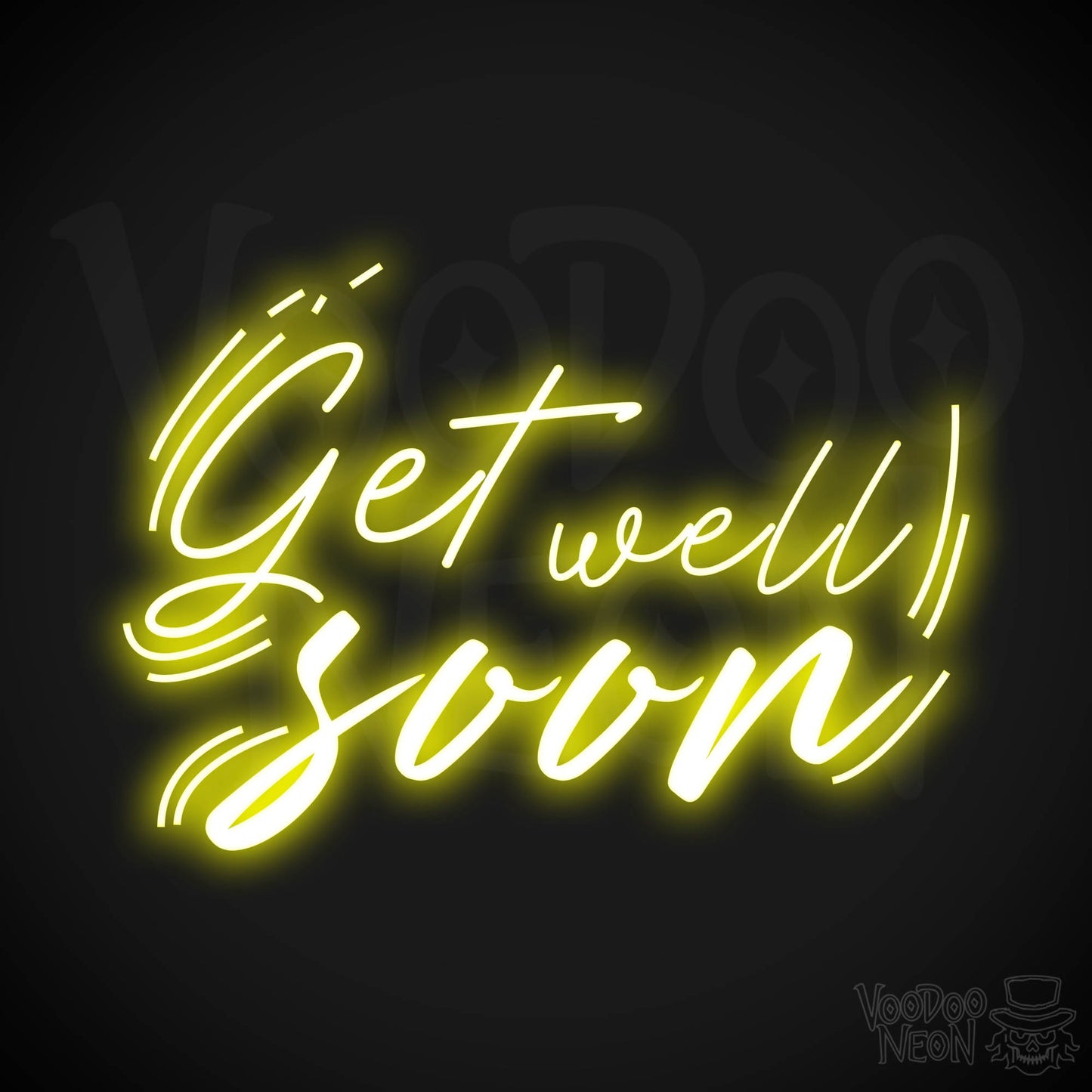 Get Well Soon Neon Sign - Neon Get Well Soon Sign - Speedy Recovery Quote Sign - Color Yellow