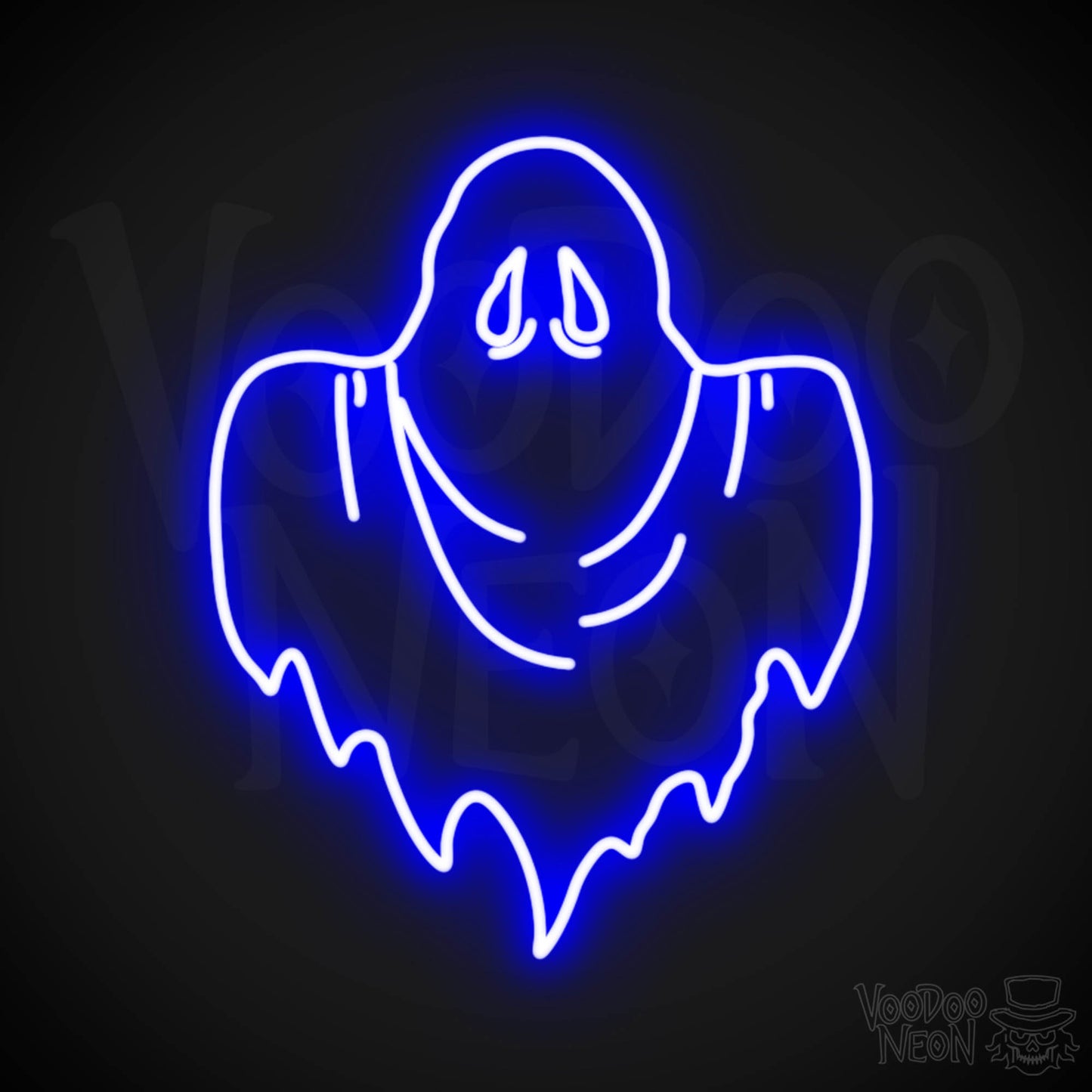 Ghost Neon Sign - Neon Ghost Wall Art - LED Sign - Color Dark Blue