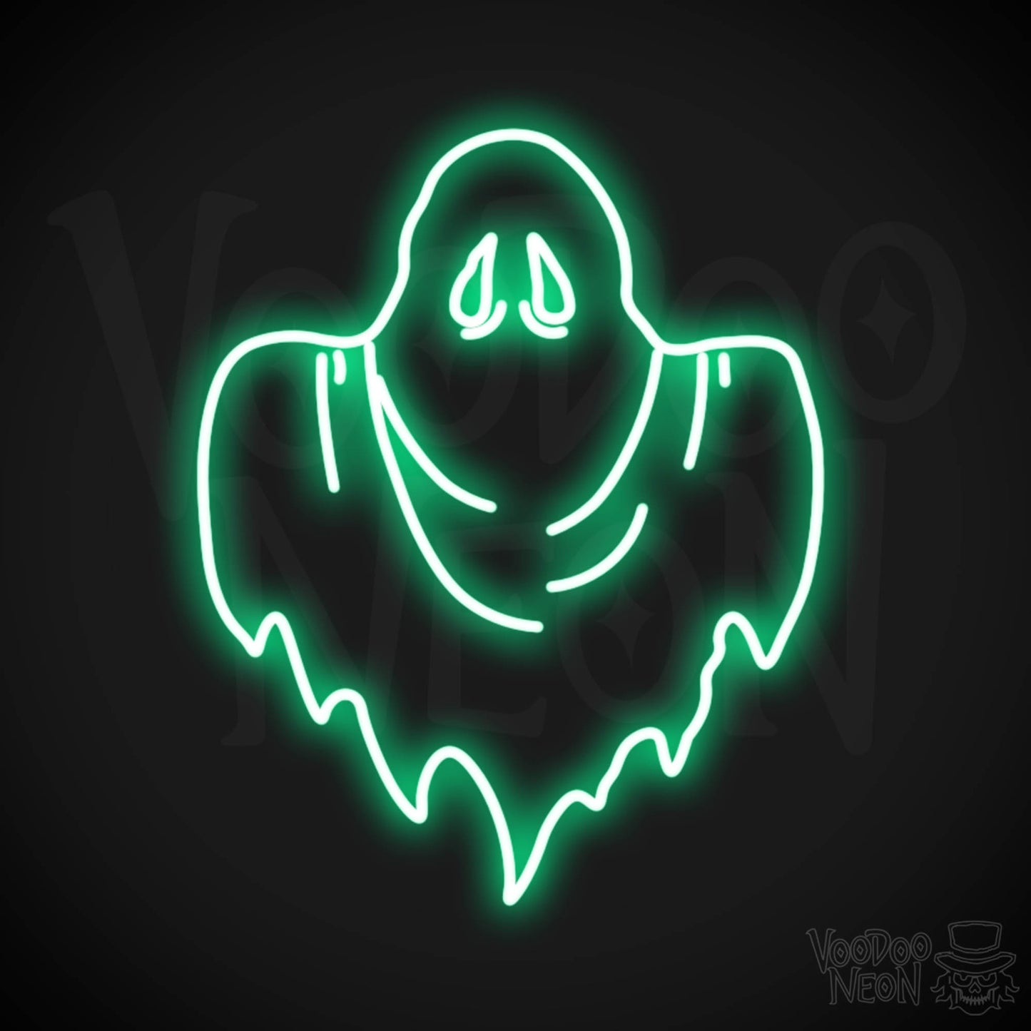 Ghost Neon Sign - Neon Ghost Wall Art - LED Sign - Color Green