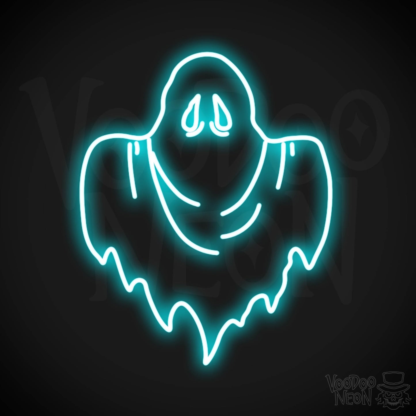Ghost Neon Sign - Neon Ghost Wall Art - LED Sign - Color Ice Blue