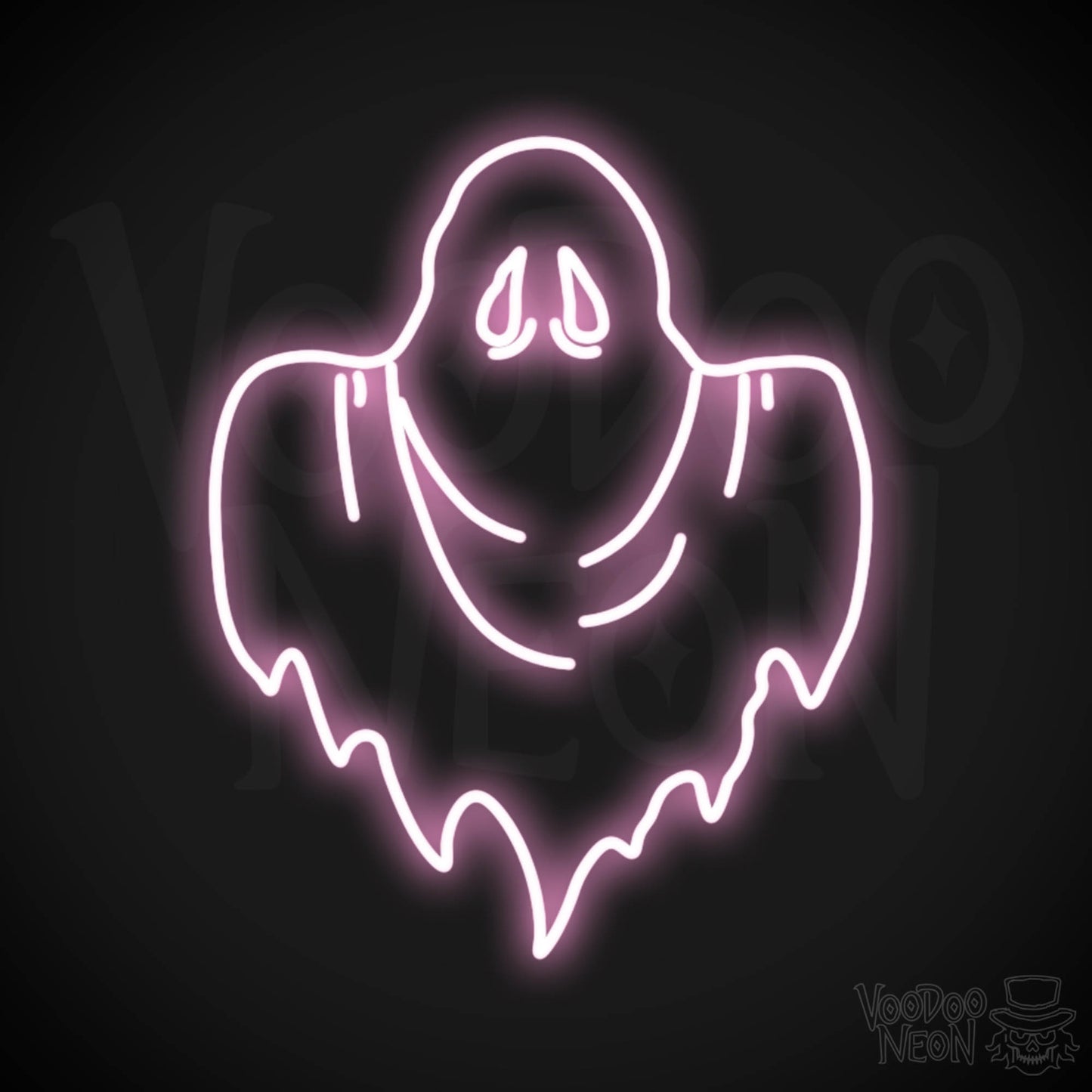 Ghost Neon Sign - Neon Ghost Wall Art - LED Sign - Color Light Pink