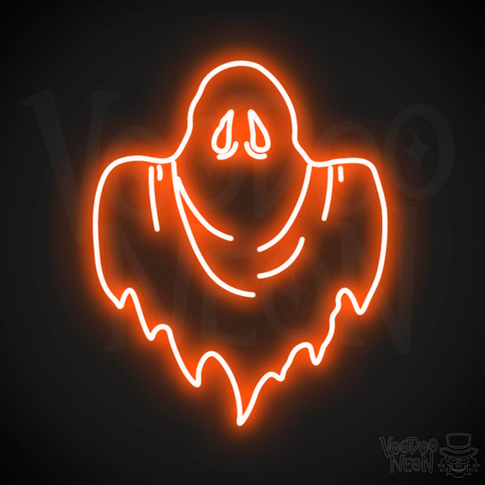 Ghost Neon Sign - Neon Ghost Wall Art - LED Sign - Color Orange