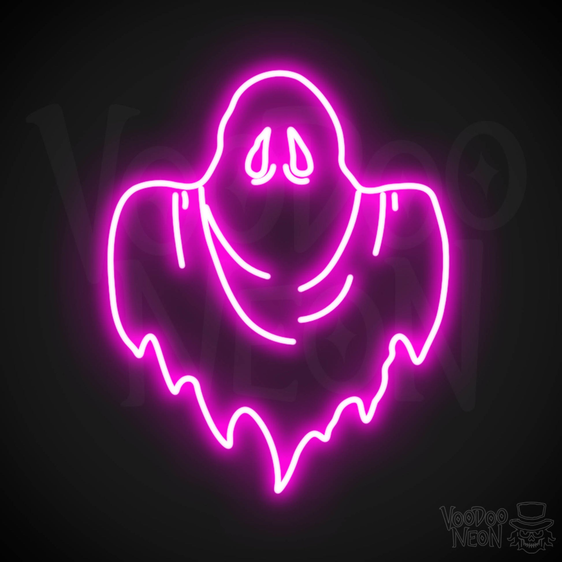 Ghost Neon Sign - Neon Ghost Wall Art - LED Sign - Color Pink