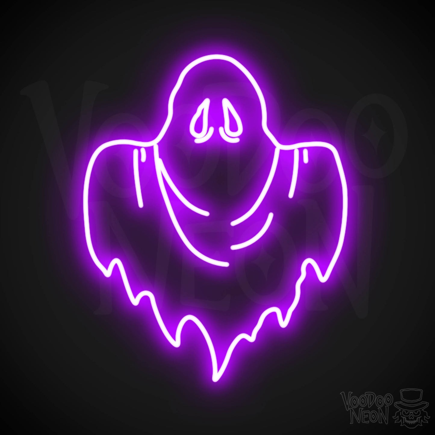 Ghost Neon Sign - Neon Ghost Wall Art - LED Sign - Color Purple