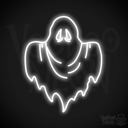 Ghost Neon Sign - Neon Ghost Wall Art - LED Sign - Color White