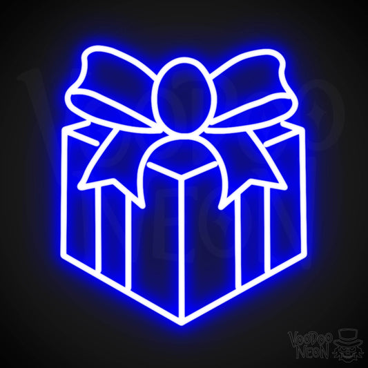 Gifts Neon Sign - Neon Gifts Sign - Wall Art - Color Dark Blue