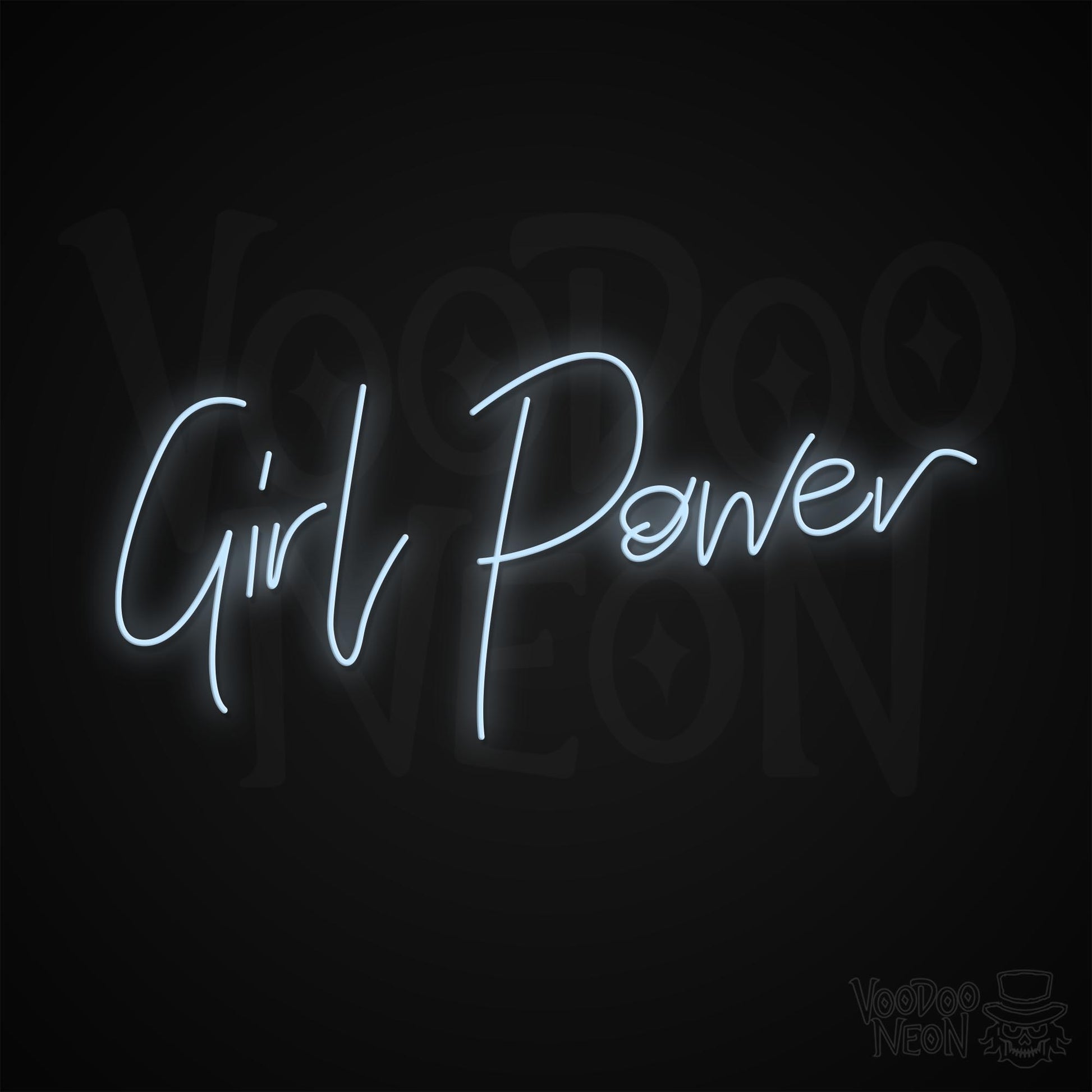 Girl Power Neon Sign - Cool White