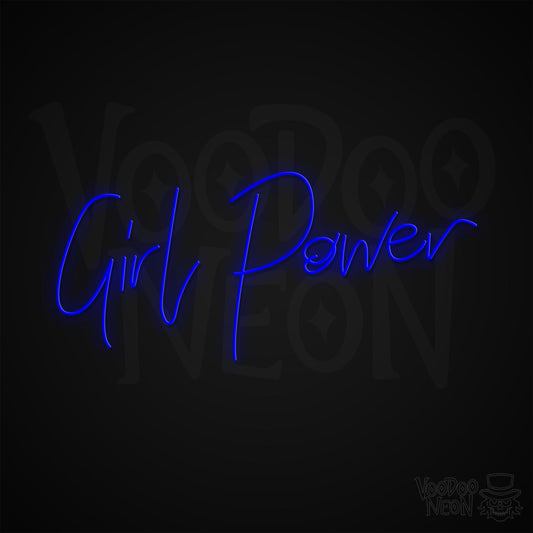 Girl Power Neon Sign - Dark Blue