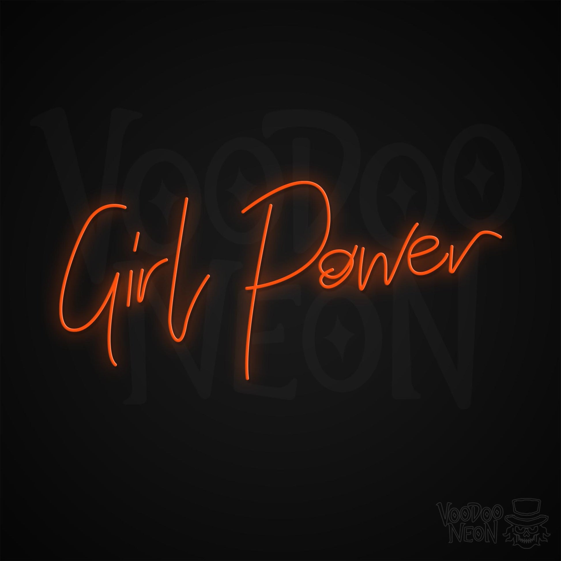 Girl Power Neon Sign - Orange