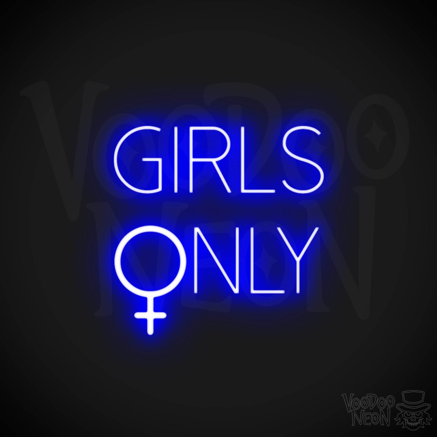 Girls Only Neon Sign - Neon Girls Only Sign - Color Dark Blue