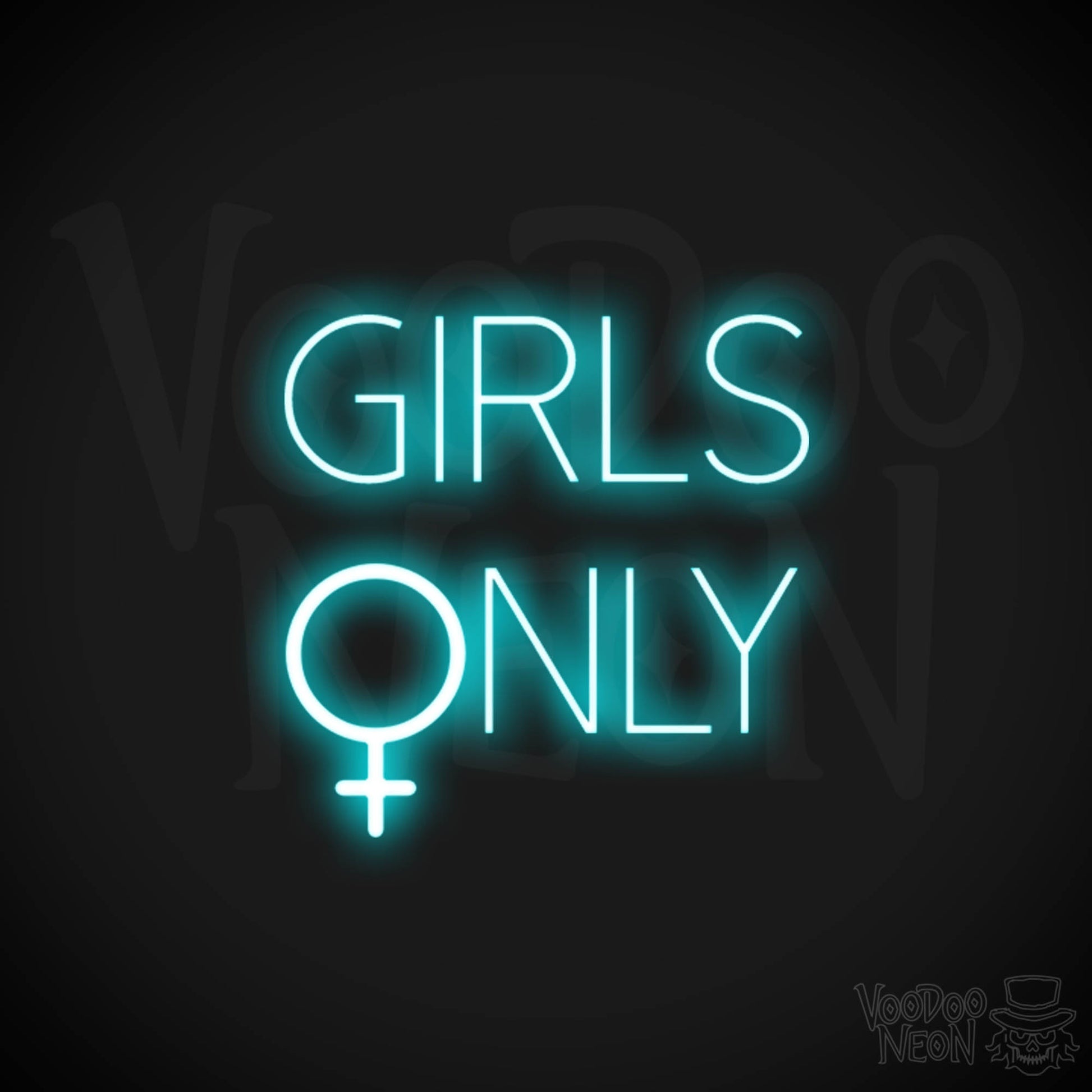 Girls Only Neon Sign - Neon Girls Only Sign - Color Ice Blue