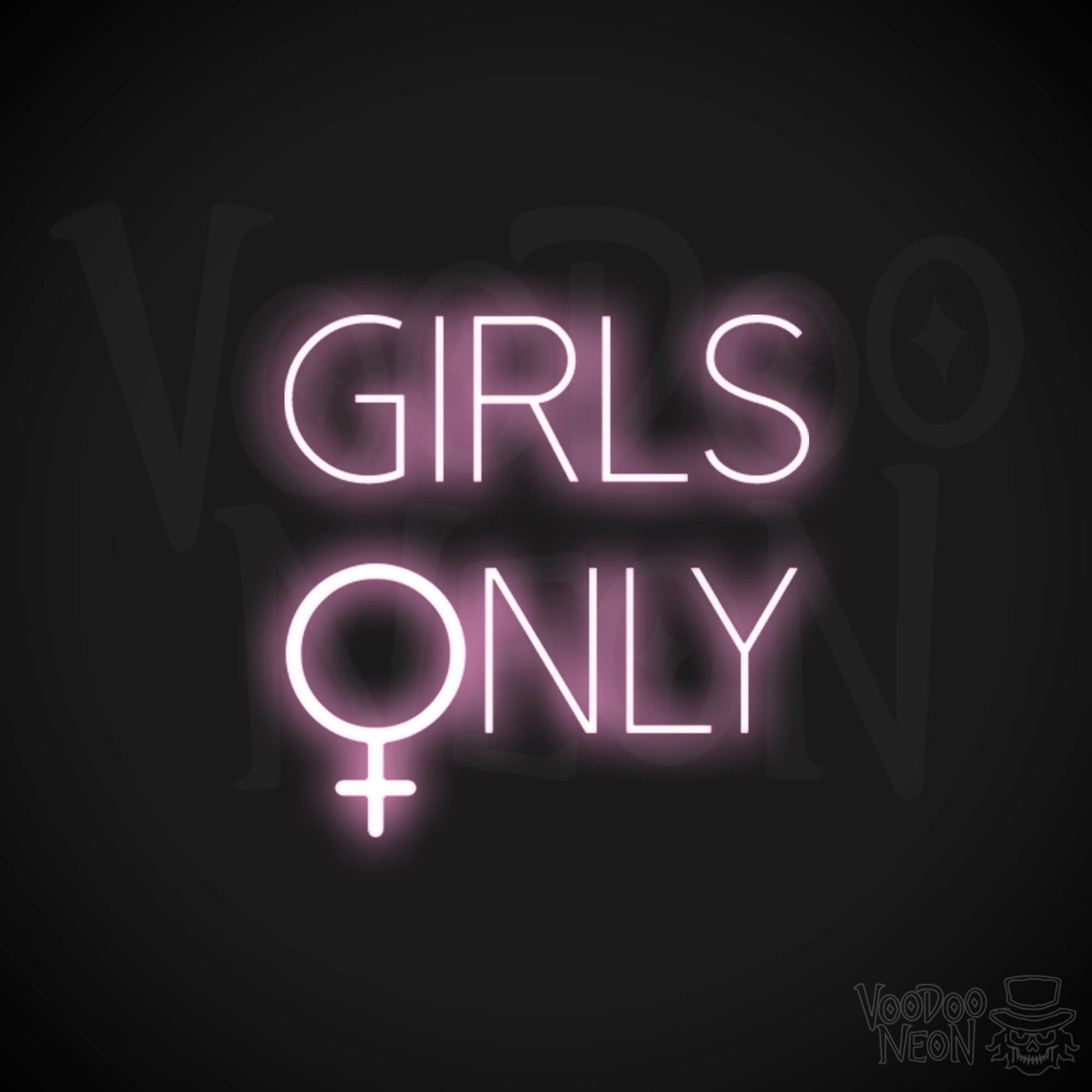 Girls Only Neon Sign - Neon Girls Only Sign - Color Light Pink