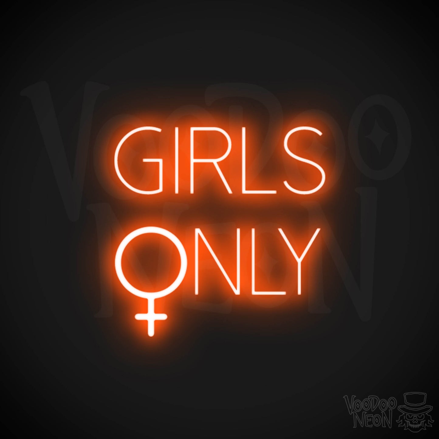 Girls Only Neon Sign - Neon Girls Only Sign - Color Orange